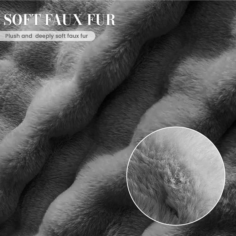 Sweet Dreams Alpine Single Charcoal Faux Fur Fitted Sheet Image 3