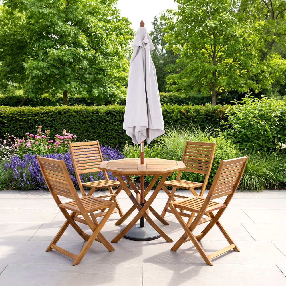 Charles Bentley Grey Wooden Parasol 2.4m Image 7