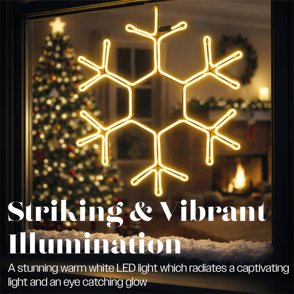 Xmas Haus Warm White SMD LED Neon Snowflake Christmas Decoration 50.5cm Image 6