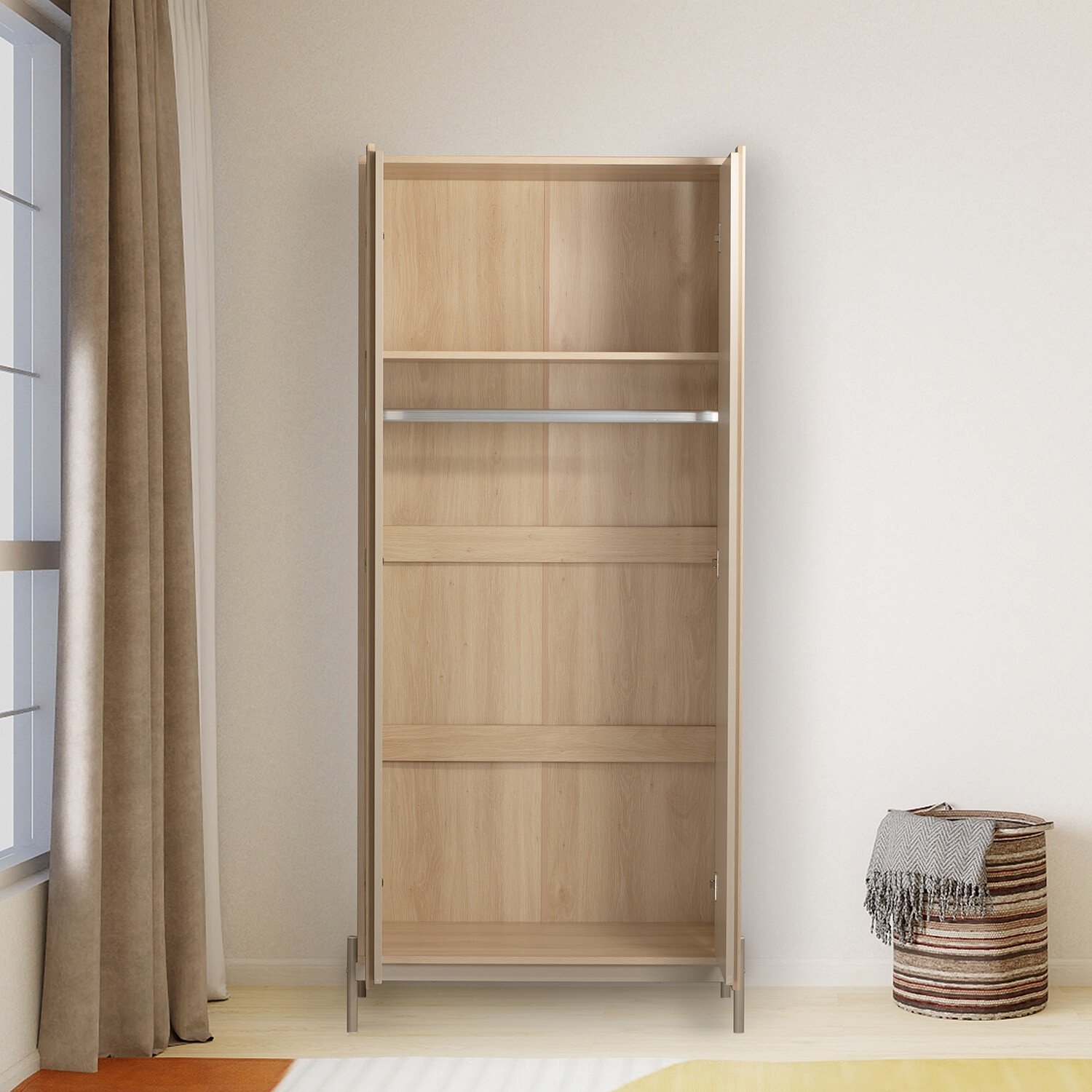 Sofia 2 Door Natural Wardrobe Image 2
