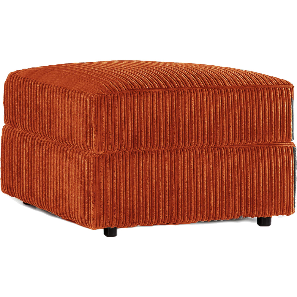 Luxor Orange Jumbo Cord Footstool Image 2