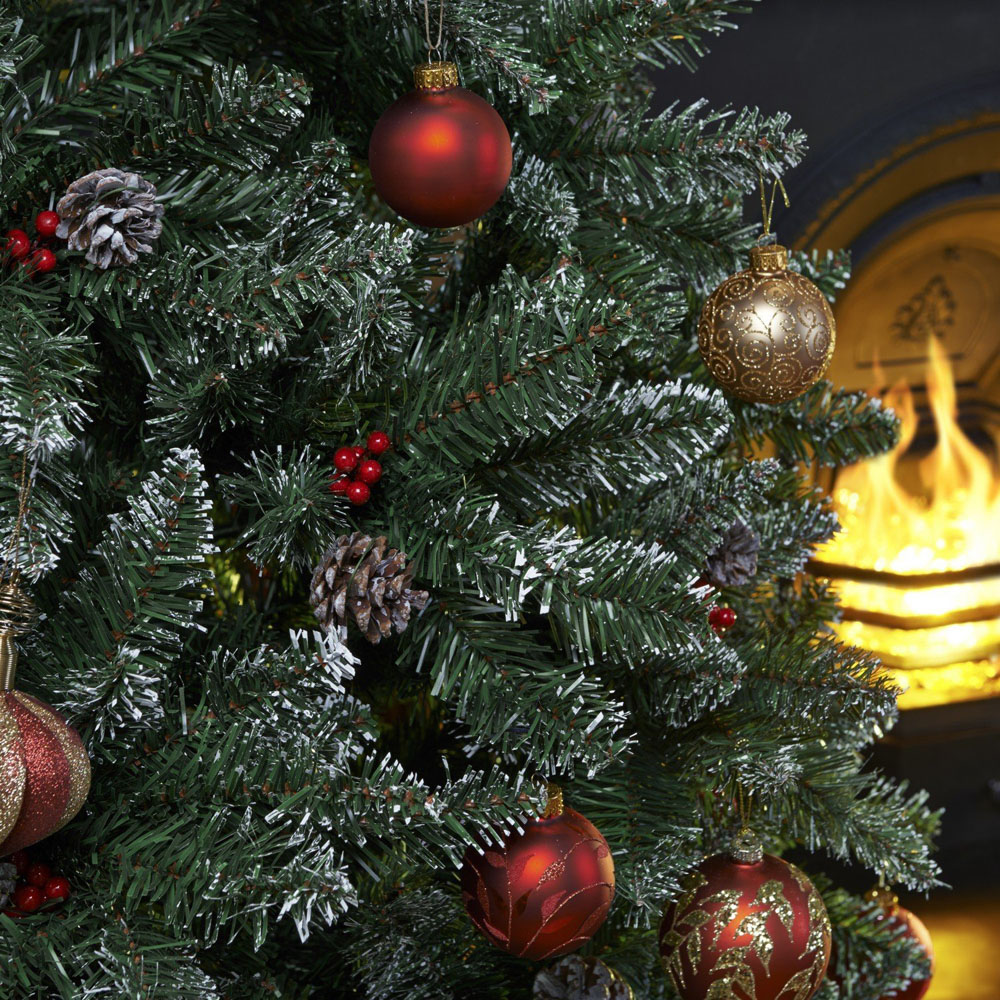 Oxford 6.5ft Berry and Cone Christmas Tree  - Green Image 3