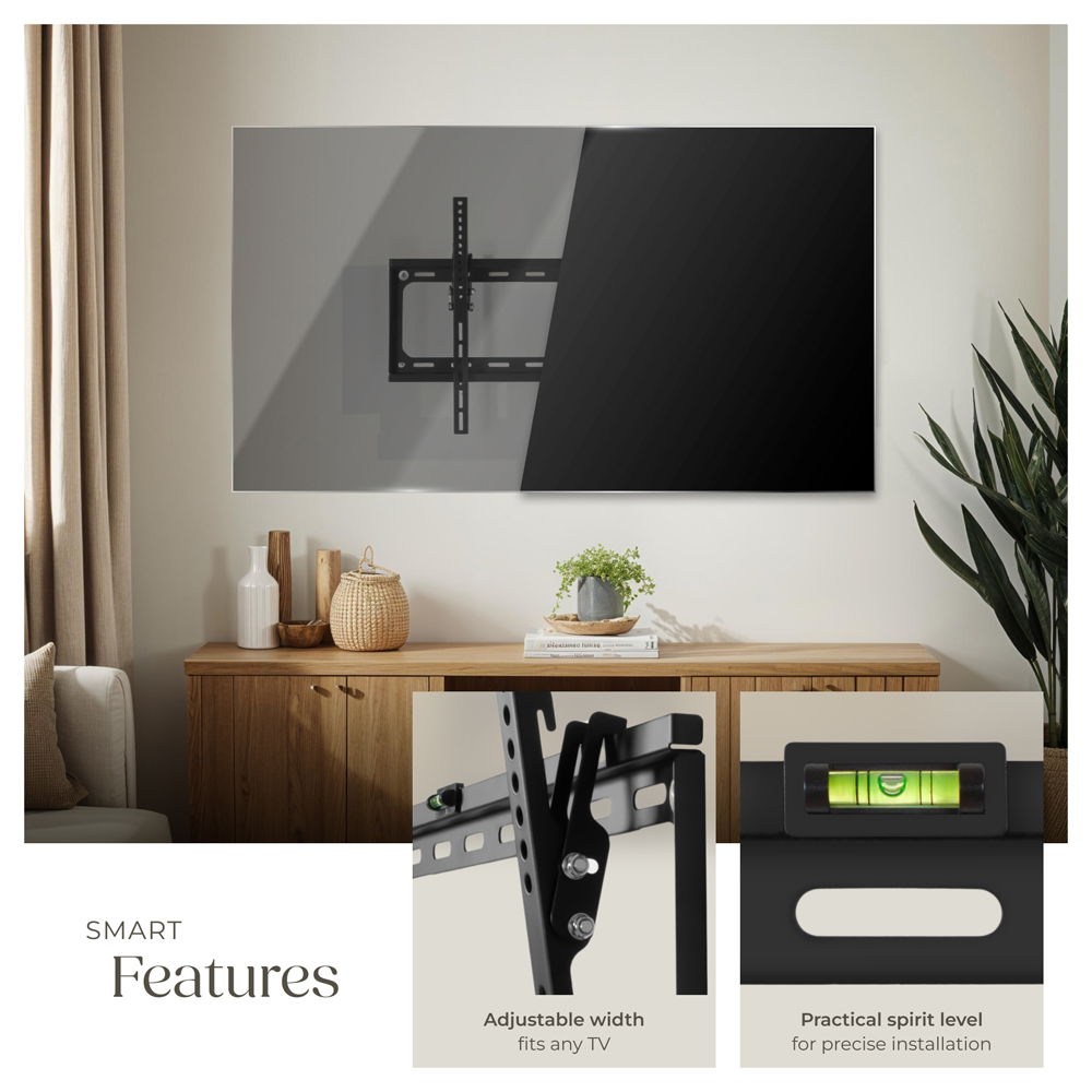 tectake 32 to 100inch Tiltable Width-Adjustable Wall Mount Flat TV Bracket Image 3
