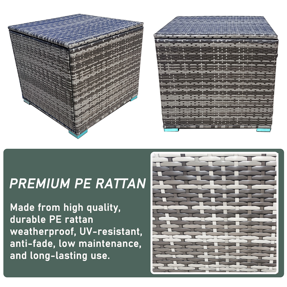 Furniture One Grey Rattan Garden Storage Box with Lid 330L Image 6