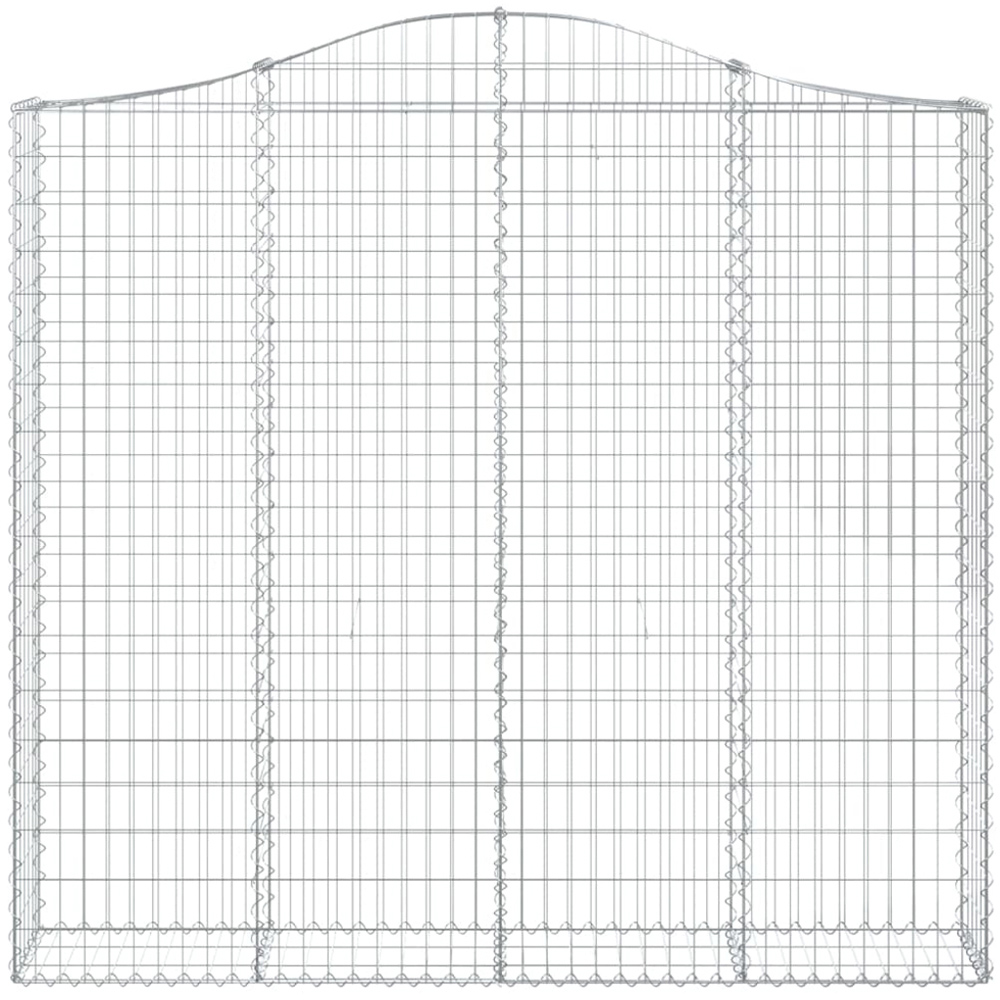 vidaXL Silver Galvanised Iron Arched Gabion Basket 200 x 30 x 180/200cm 9 Pack Image 2