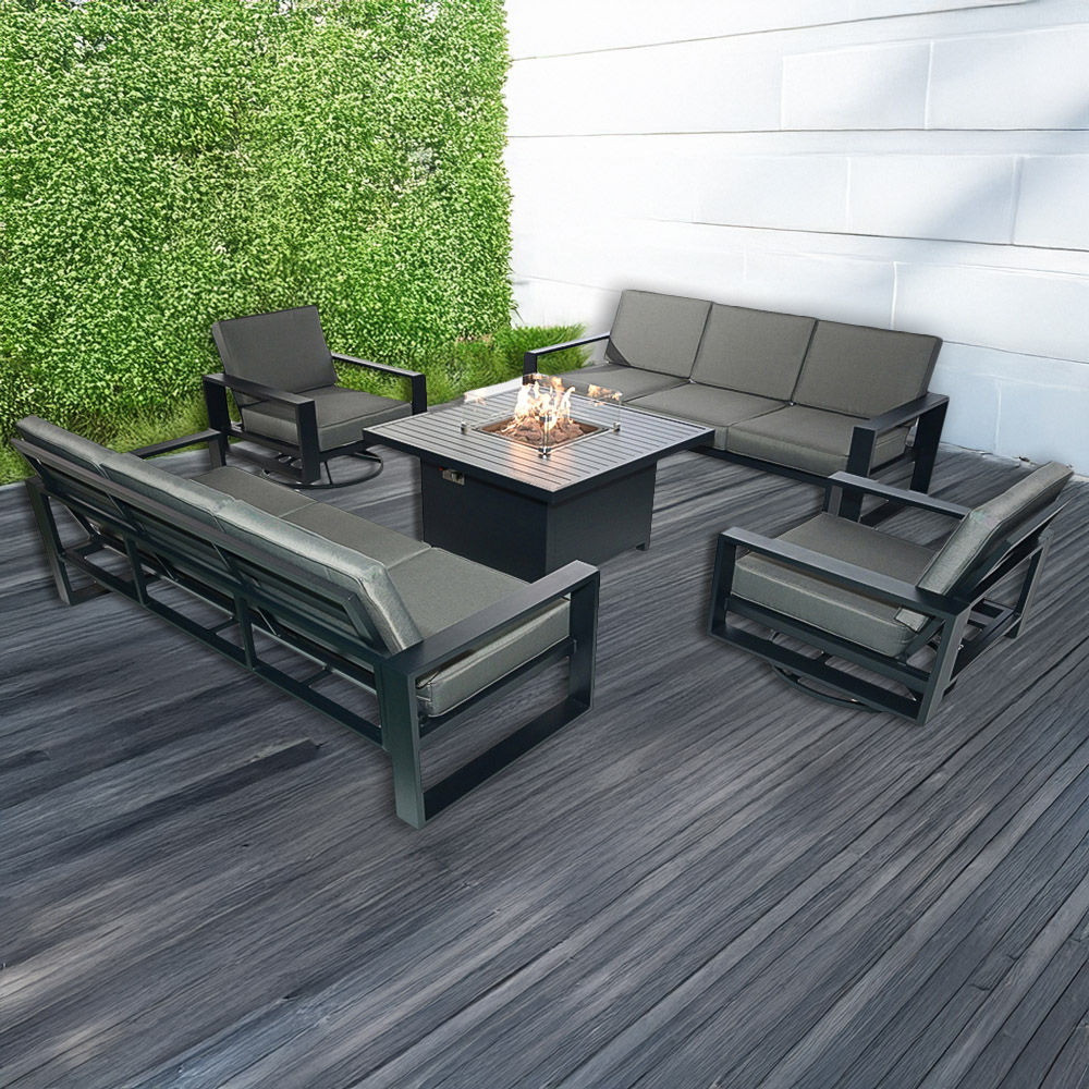 Furniture One 8 Seater Aluminium Garden Dining Set Image 1