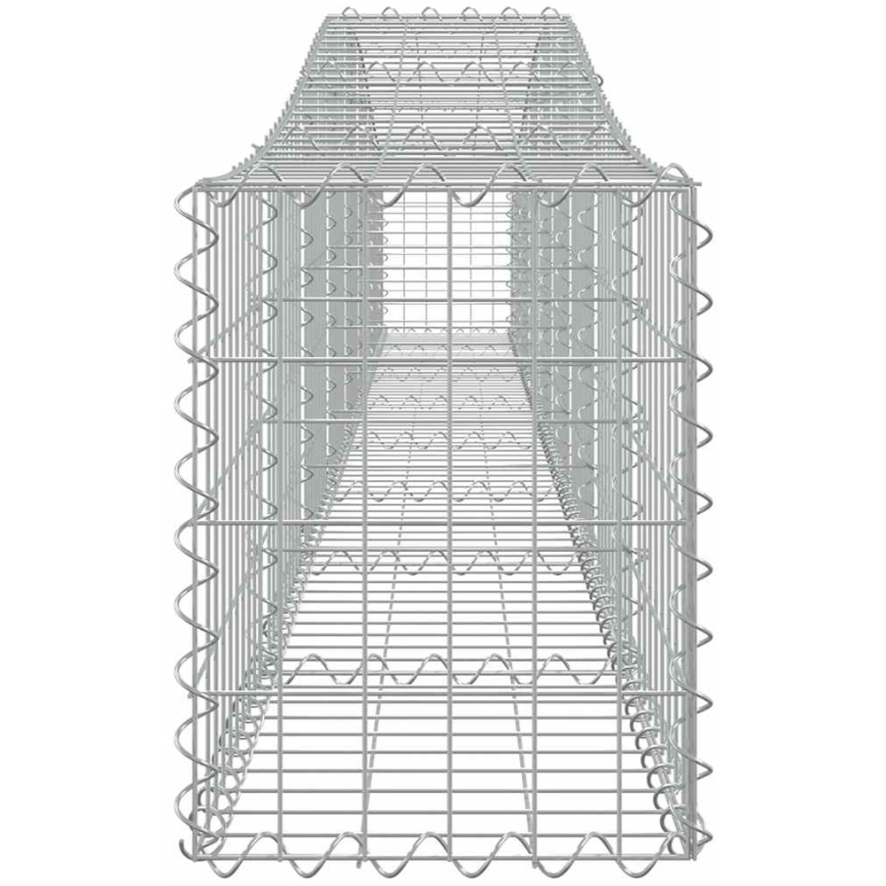 vidaXL Silver Galvanised Iron Arched Gabion Basket 400 x 30 x 40/60cm 9 Pack Image 3