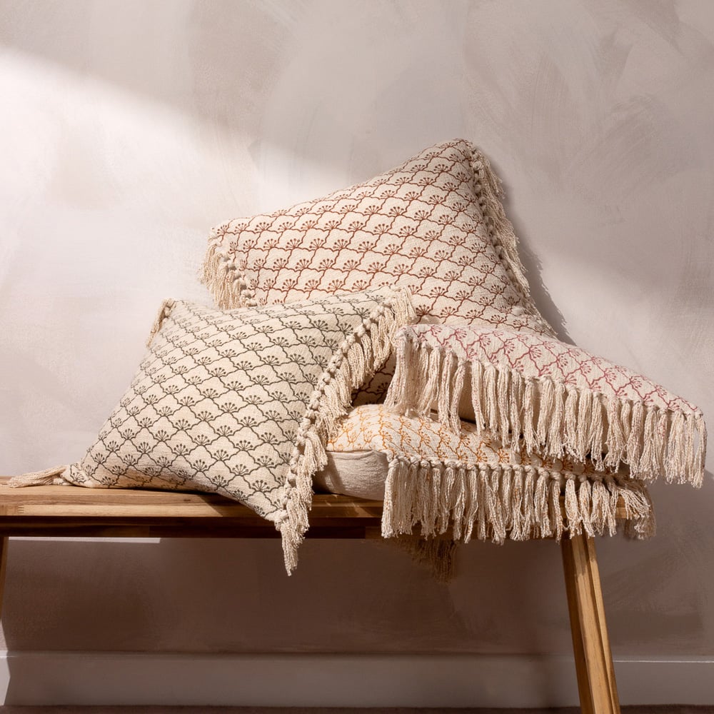 Yard Saku Honey Blossom Fringed Cushion Image 6