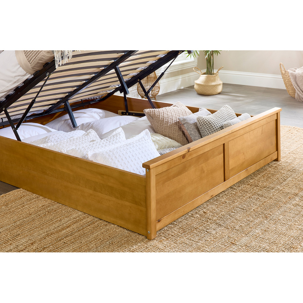 Aspire Single Natural Wooden Ottoman Bed Image 4