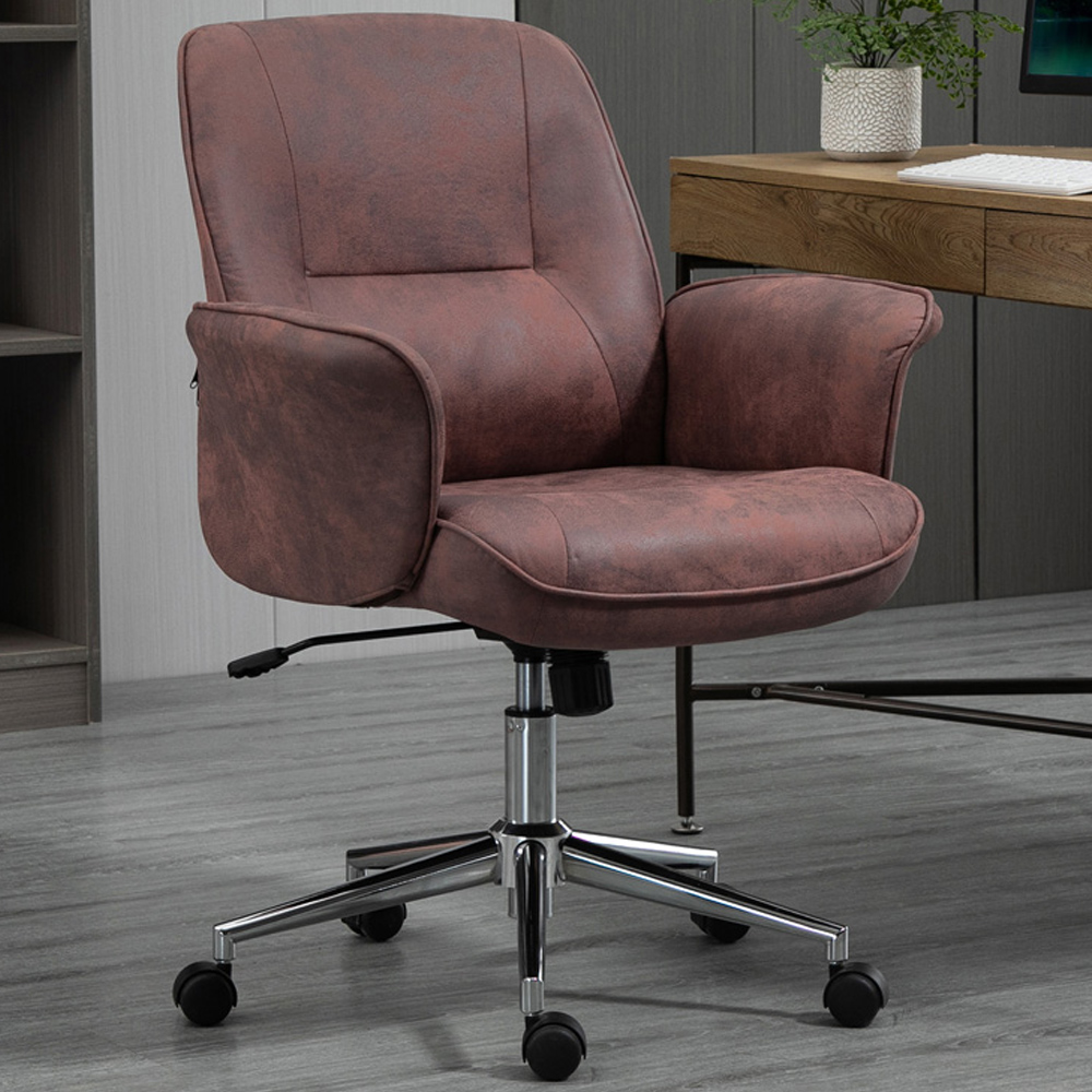 Portland Red Microfibre Swivel Office Chair Image 1
