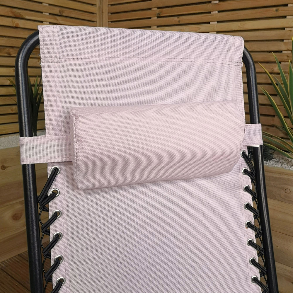 Samuel Alexander Cream Foldable Recliner Sun Lounger Image 3