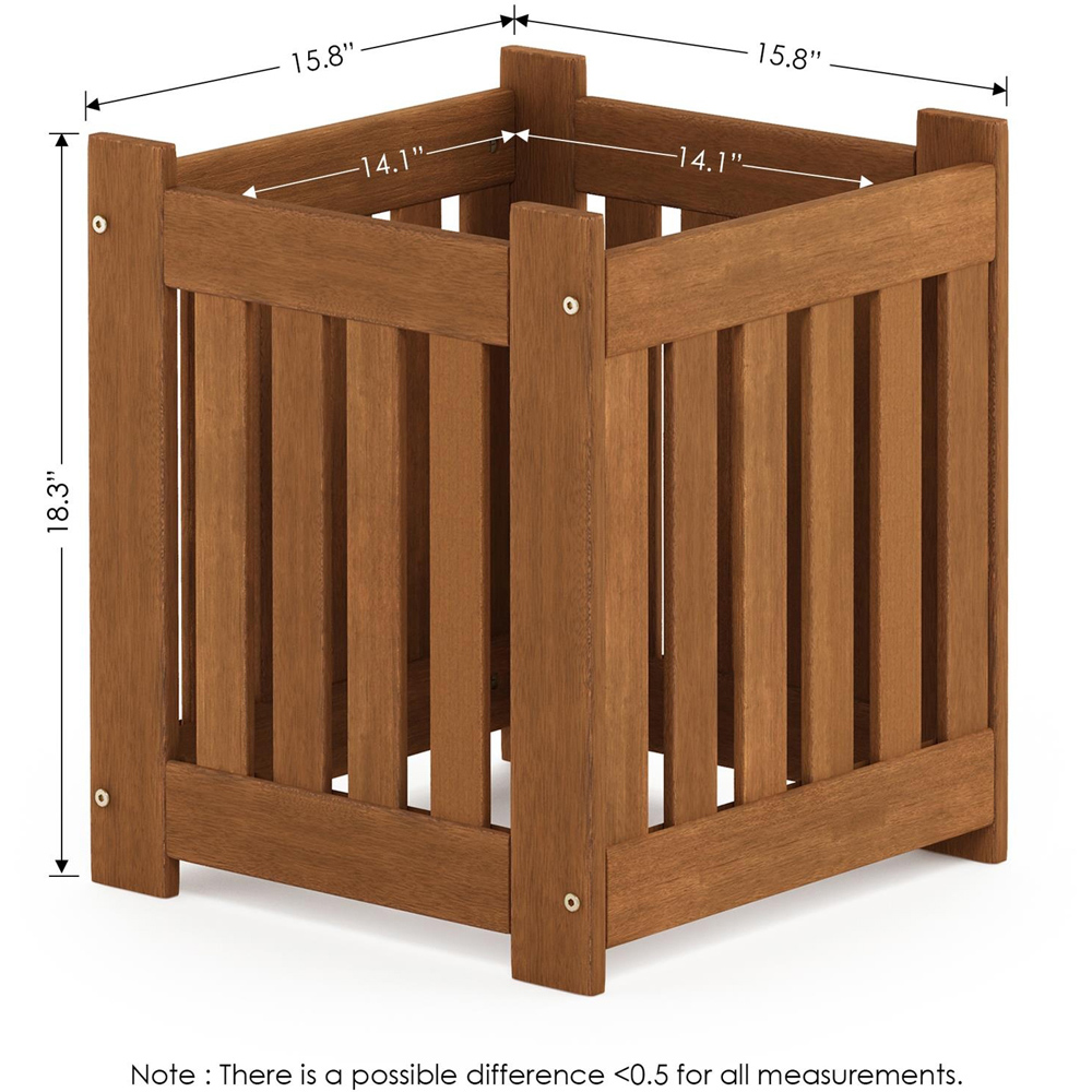 Walplus Hardwood Garden Flower Planter Box 46 x 40cm 2 Pack Image 6