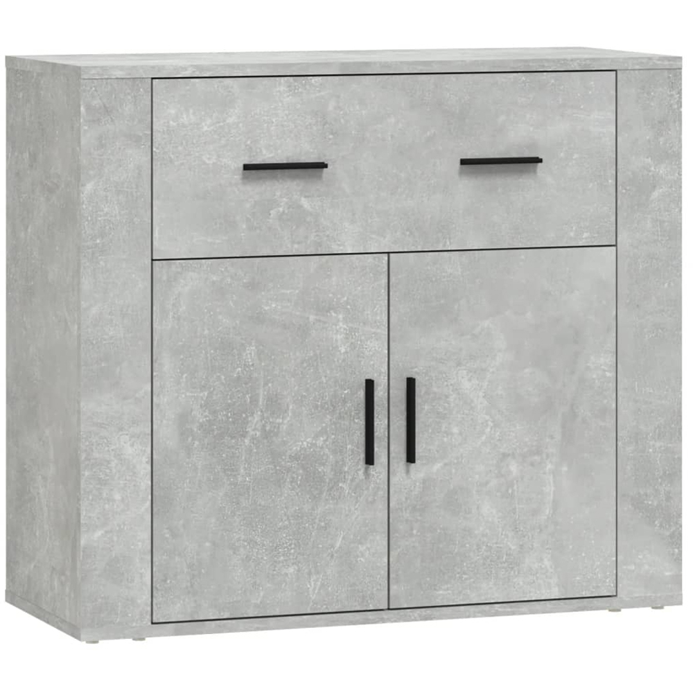 vidaXL Concrete Grey Wooden Sideboard 3 Piece Image 6