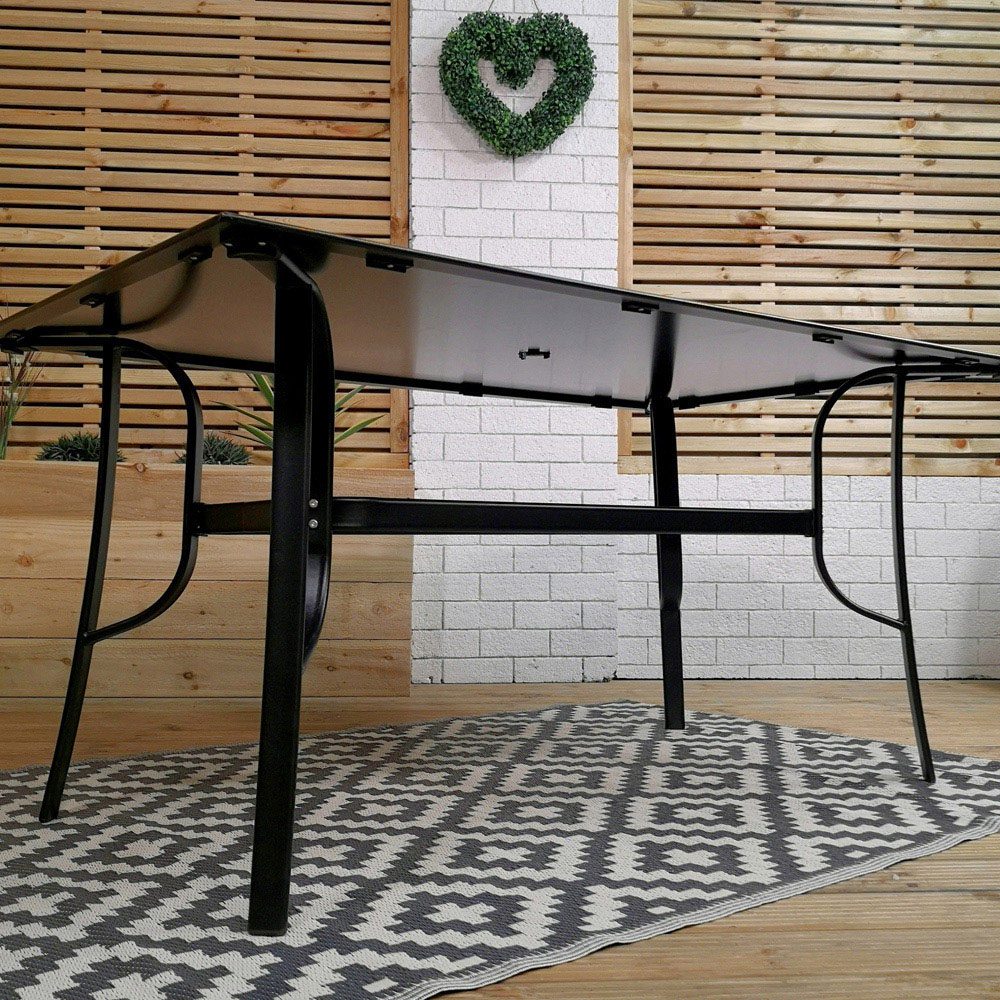 Samuel Alexander 6 Seater Rectangular Garden Patio Table Black Image 3
