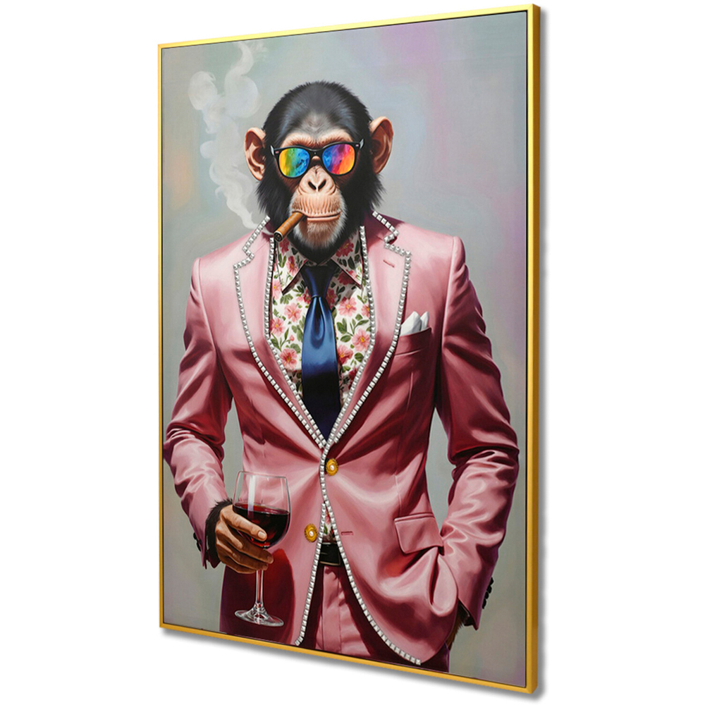 Stylish Monkey Framed Canvas Image 3