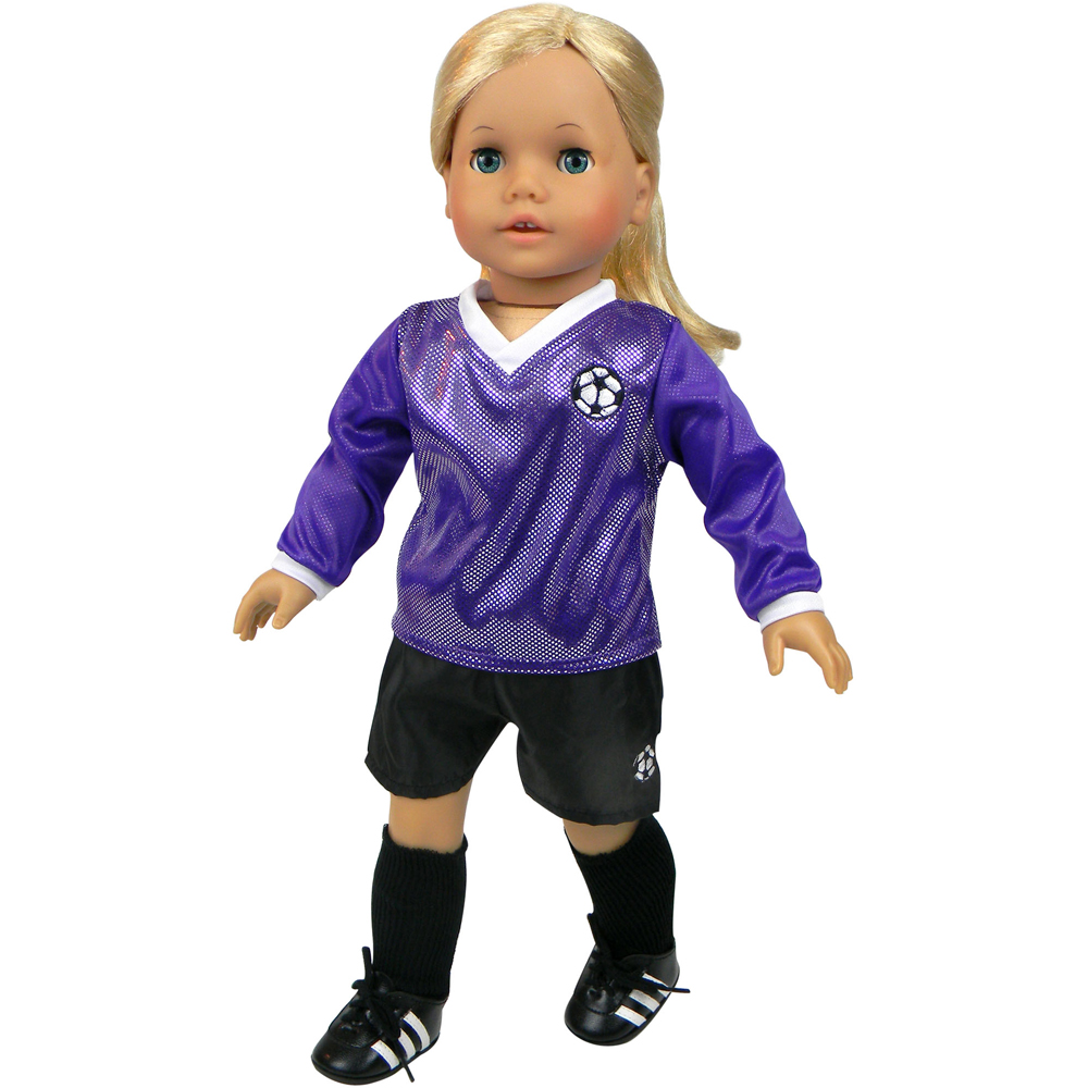 Teamson Kids Sophia's Purple and Black Doll Soccer Set Image 3