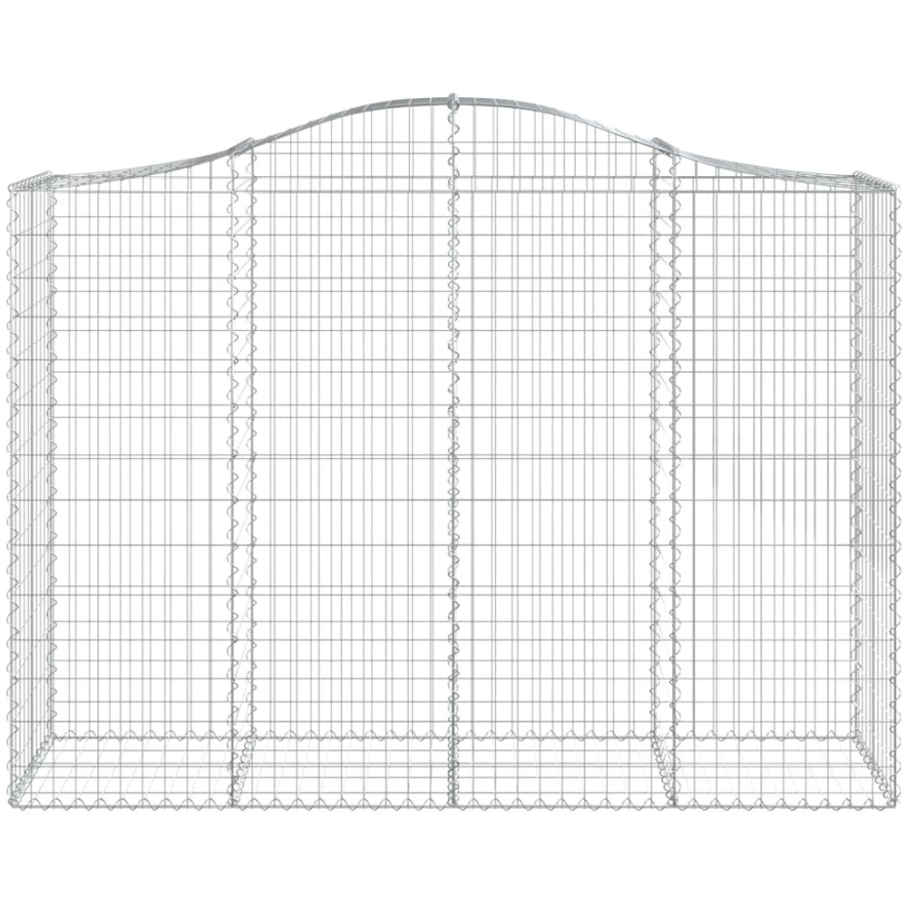 vidaXL Silver Galvanised Iron Arched Gabion Basket 200 x 50 x 140/160cm 4 Pack Image 2