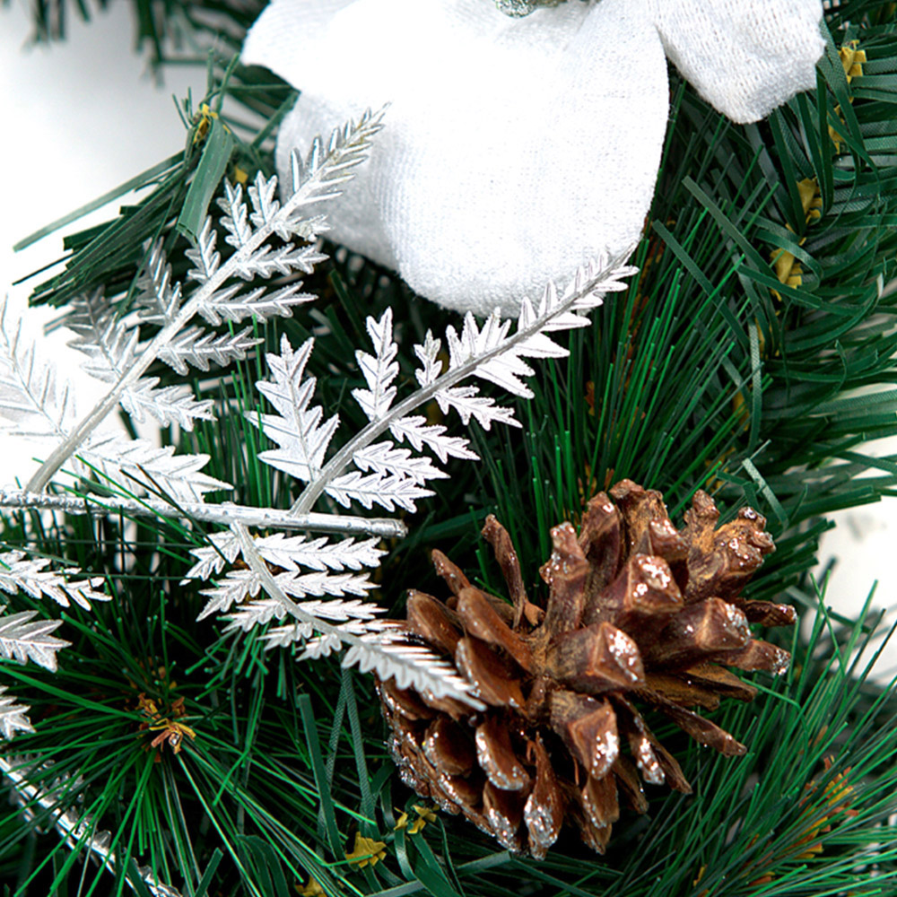 Best Artificial White and Silver Christmas Garland 270cm Image 3