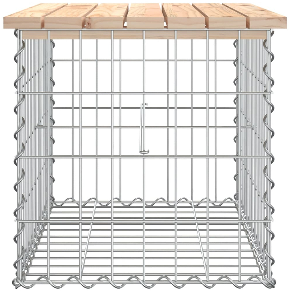 vidaXL Natural Solid Pine Wood Gabion Design Garden Bench 63 x 44 x 42cm Image 3