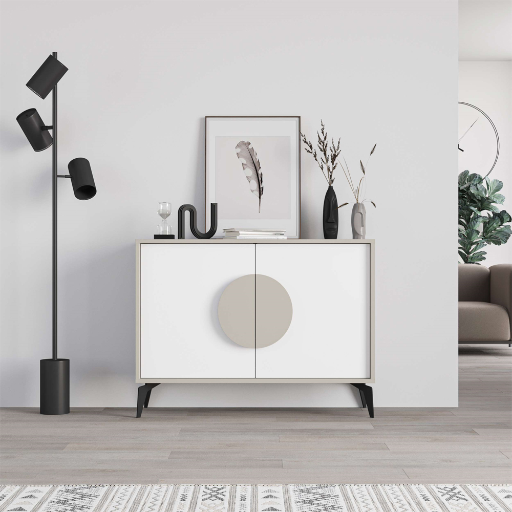 Decortie Gora Sandstone and White Console Sideboard Image 4