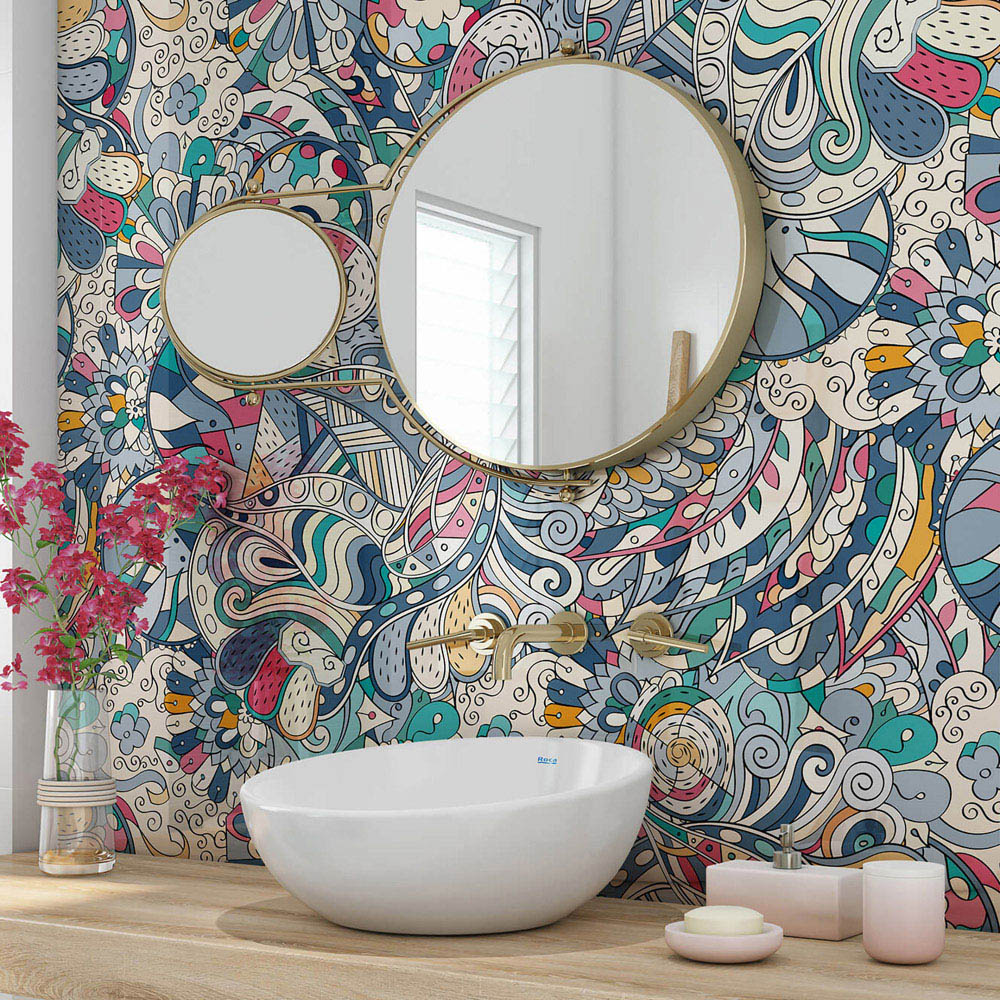 Splashbax Premium Artisan Colourful Doodle Di Bond Shower Panel 2400 x 900mm Image 6