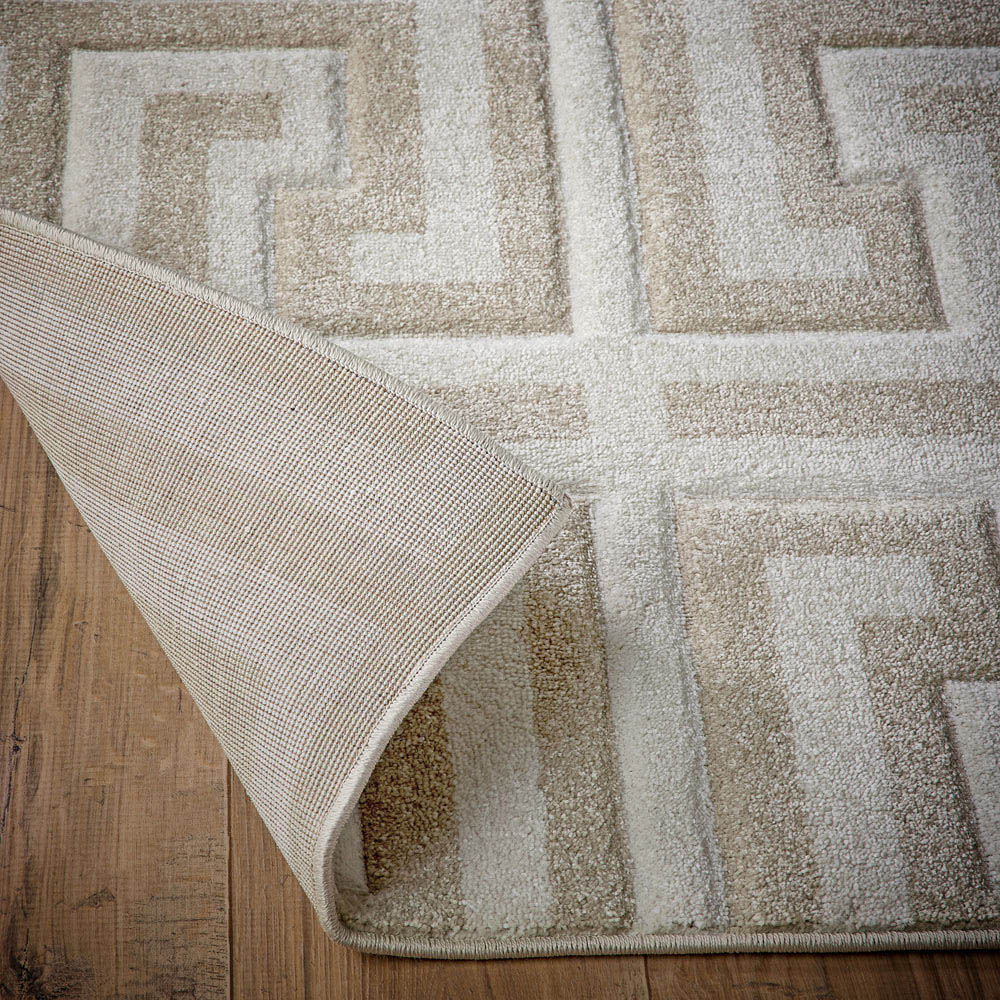 Origins Greek Key Cream Light Beige Rug 120 x 170cm Image 3