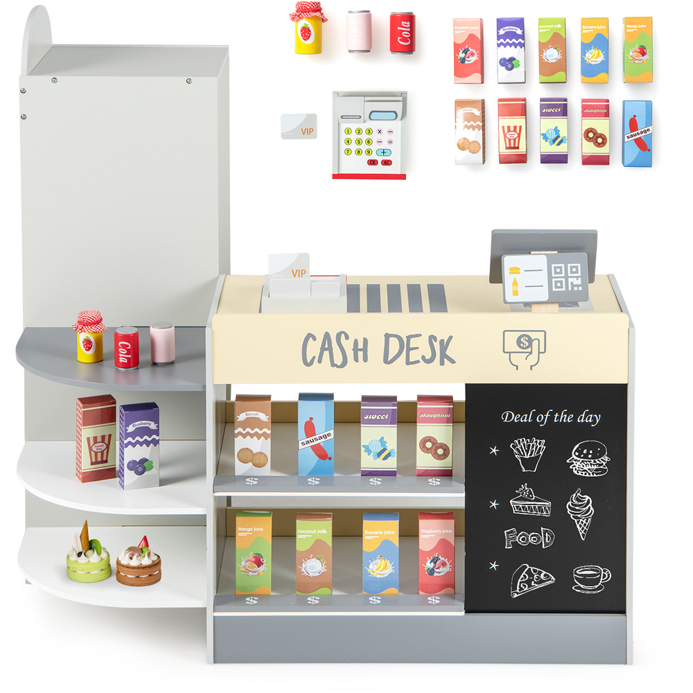 Costway Grey Kids Grocery Store Playset Image 3