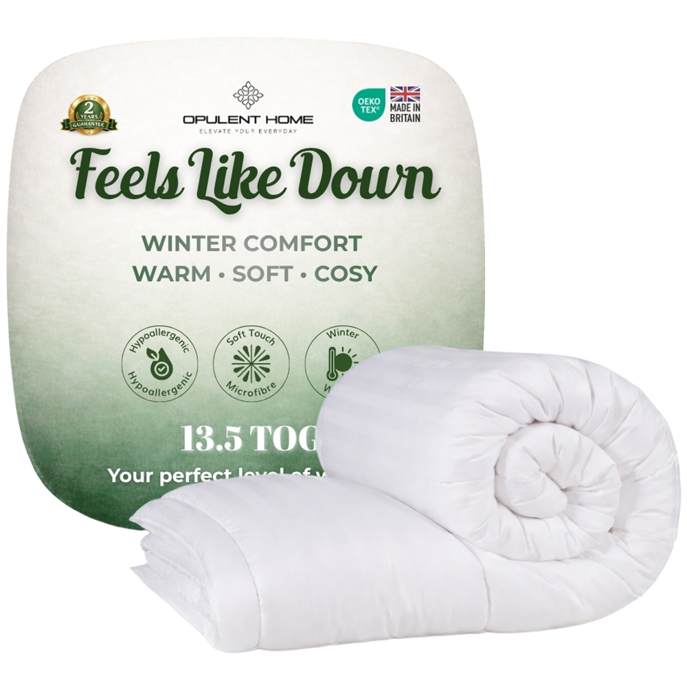 Opulent Home Double White Winter Hollowfibre Duvet 13.5 Tog Image 1