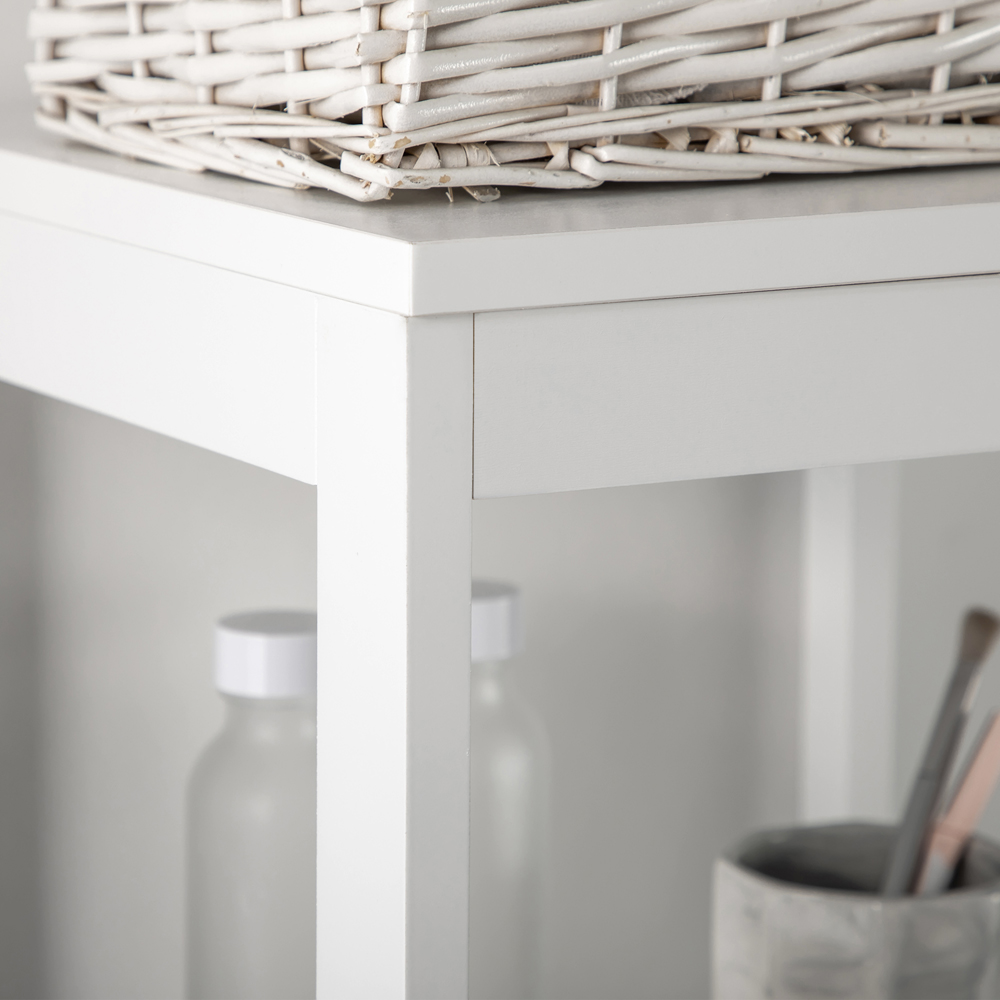 HOMCOM 3 Drawer 2 Open Shelf White Slim Bathroom Storage Unit Image 3