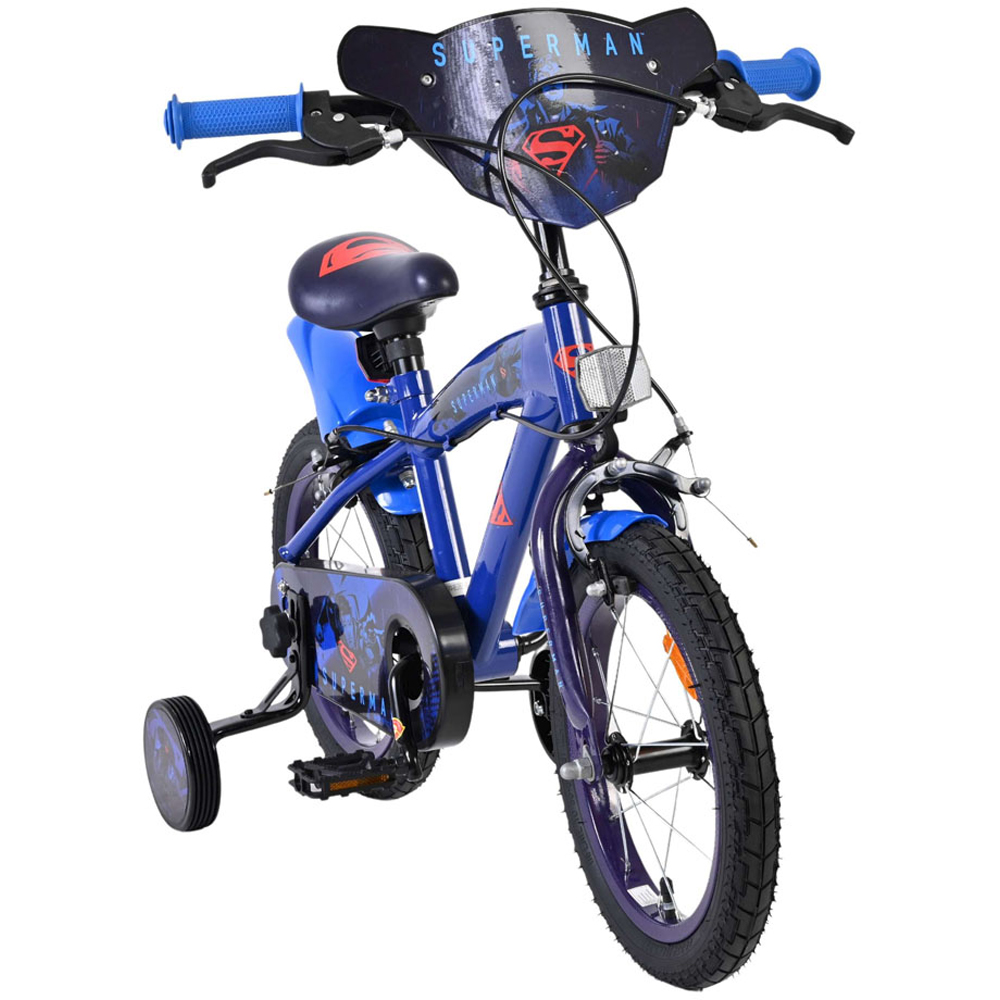 Volare DC Comics Superman Kids 14 inch Multicolour Bike with Stabilisers Image 2