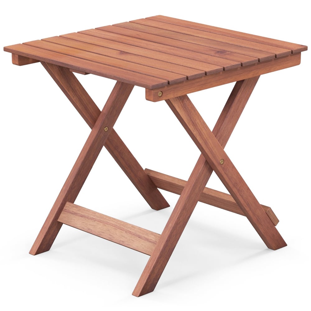 Costway Slatted Top Folding Side Table Image 2
