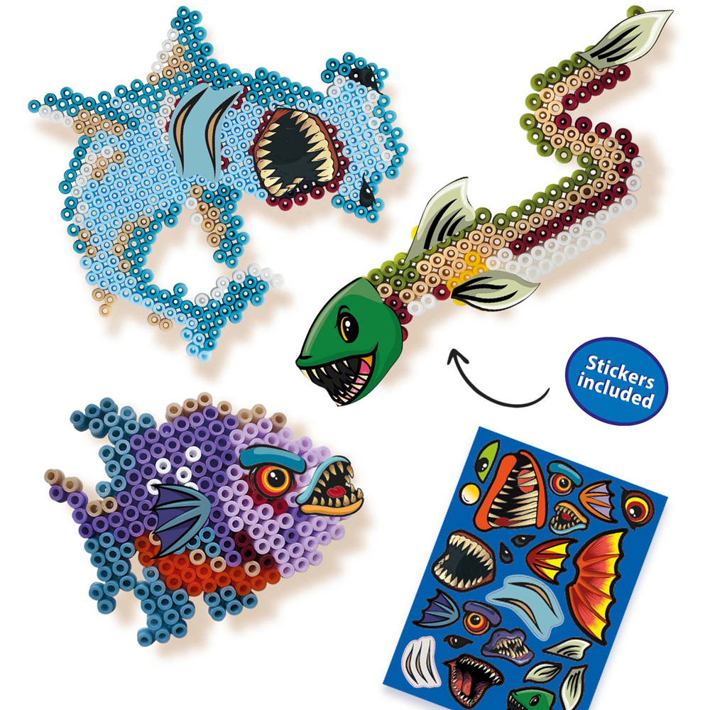 SES Creative Beedz Scary Sea Creatures Iron On Beads Kit 2400 Piece Image 4