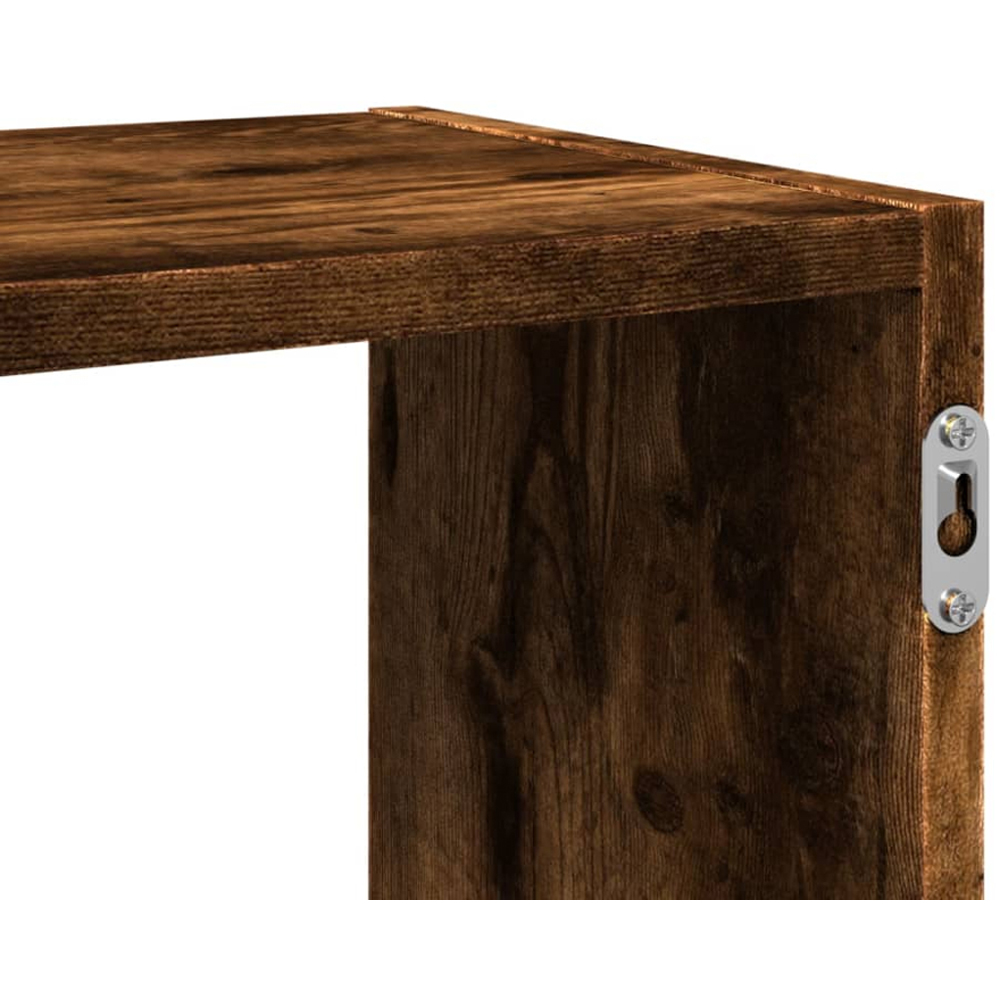 vidaXL 5 Open Shelf Smoked Oak Wall Shelf Image 7