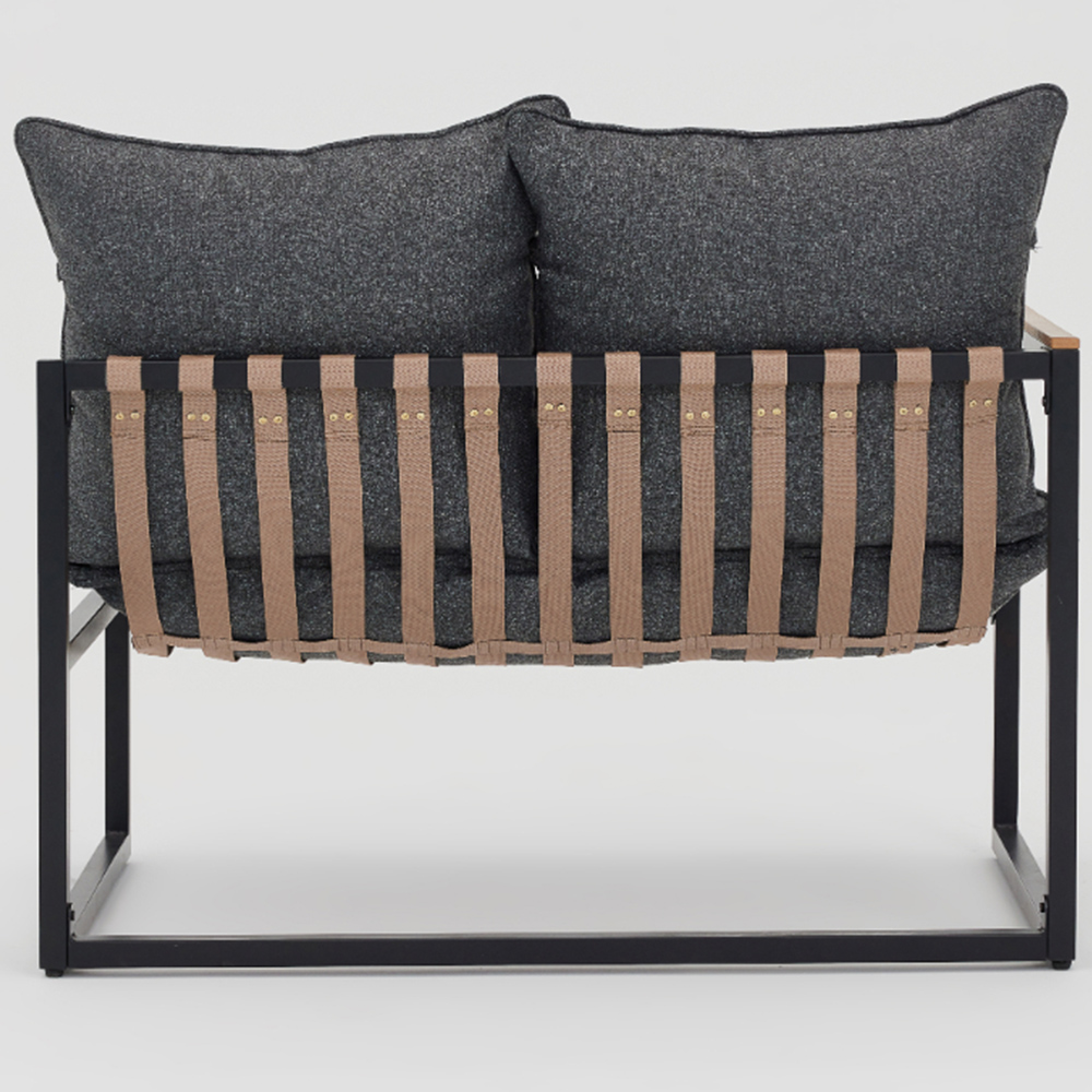 Home Detail Marbella 4 Seater Black Lounge Set with Dark Grey Cushions Image 5