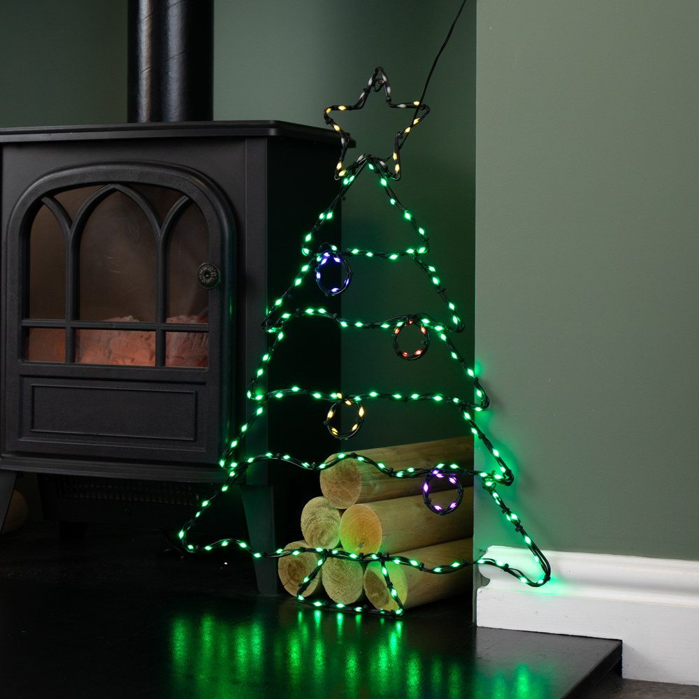 Samuel Alexander Multicolour LED FlexiBrights Light Up Christmas Tree Silhouette Decoration Image 8
