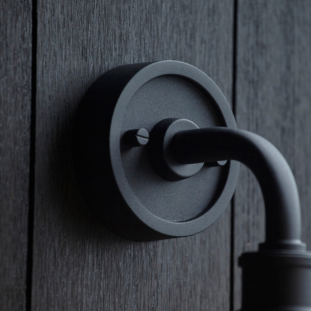 Merano Monza Matt Black Clear Glass Outdoor Wall Lantern Image 4