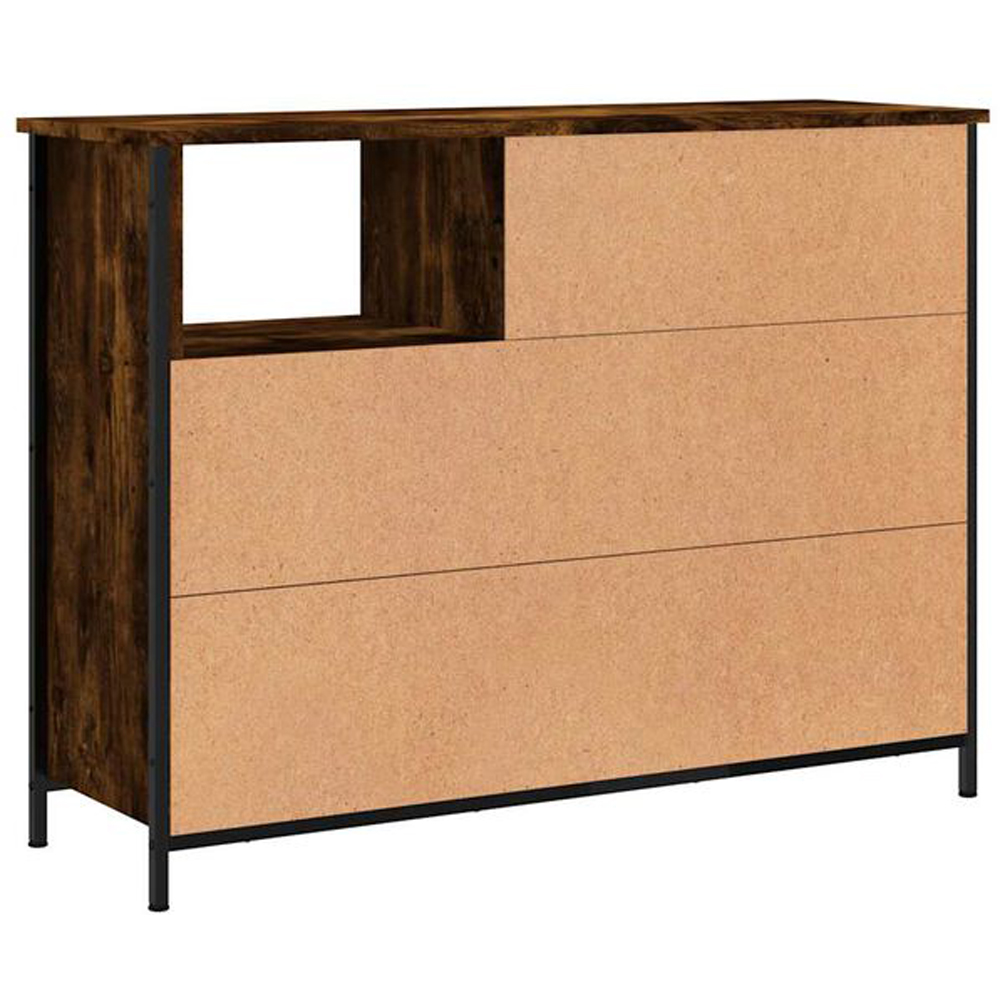 vidaXL 2 Door 3 Shelf Smoked Oak Sideboard Image 5
