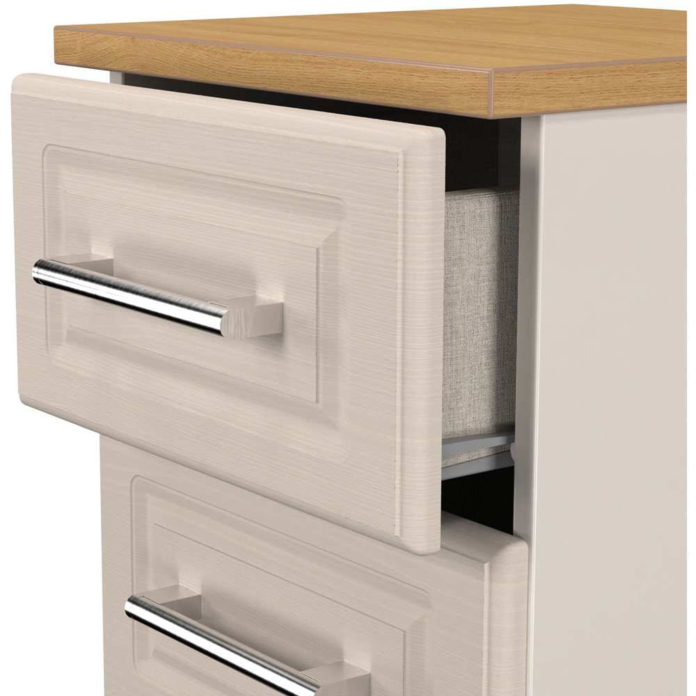 Crowndale Kent 5 Drawer Kashmir Ash and Modern Oak Compact Bedside Cabinet Ready Assembled Image 6