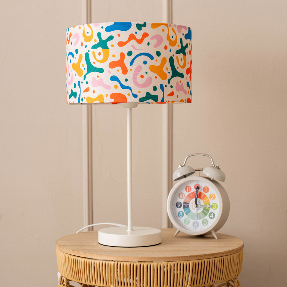 ValueLights Charlie Abstract Shade White Metal Single Stem LED Table Lamp Image 3