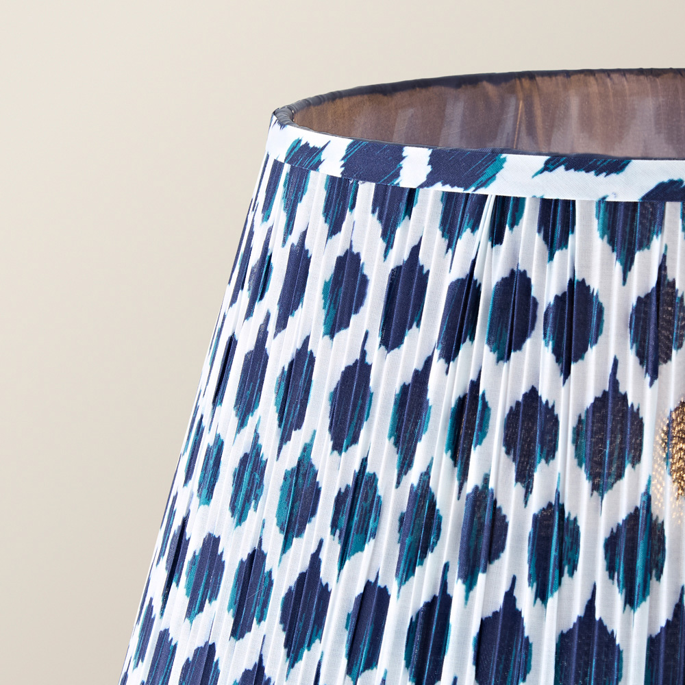 ValueLights Amara Blue Ikat Pleated Shade Navy Twist Floor Lamp with Bulb Image 4