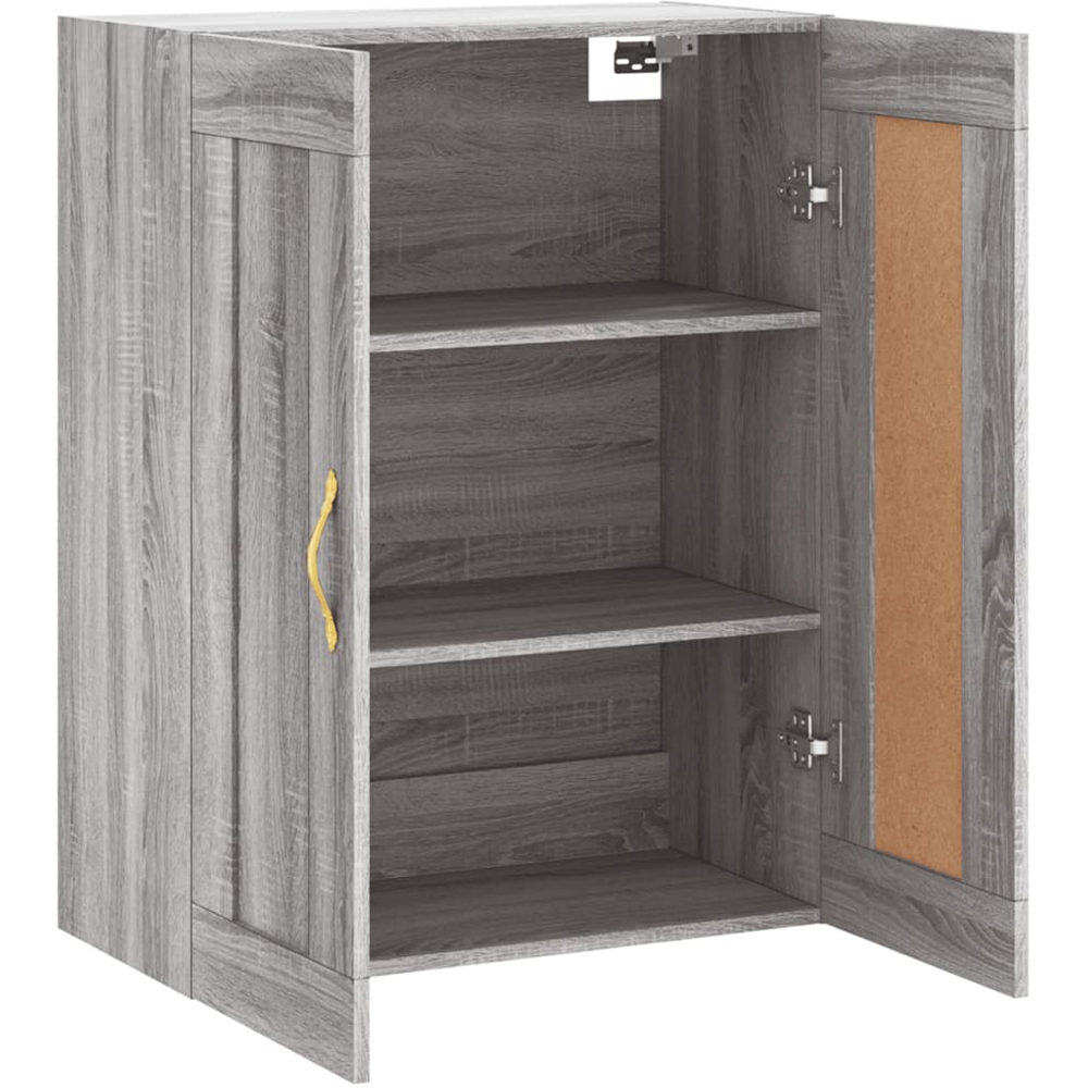 vidaXL 2 Door Grey Sonoma Wall Mounted Slim Storage Cabinet Image 4