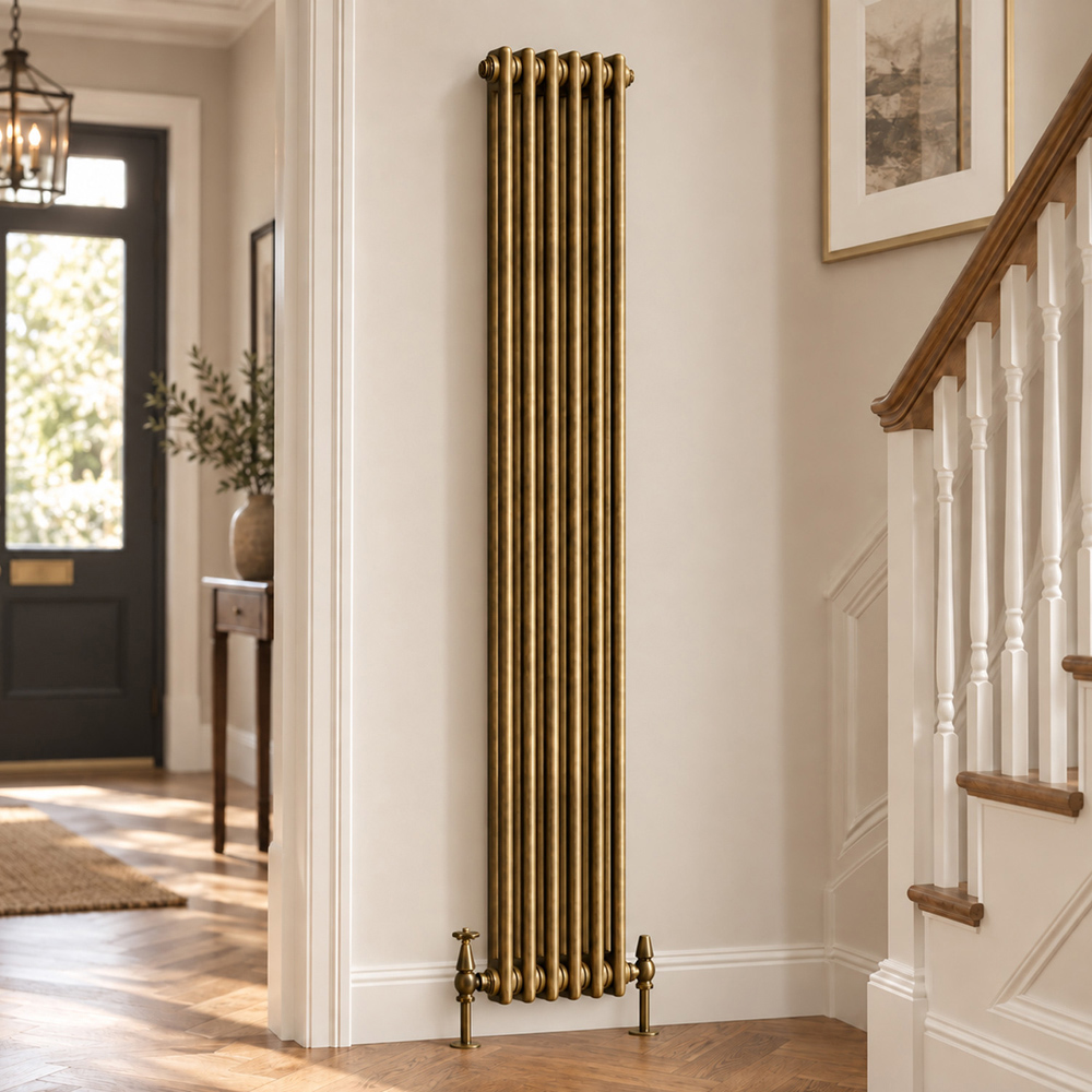 Go Bathrooms Clarence Antique Brass 2 Column Radiator 1800 x 290mm Image 2