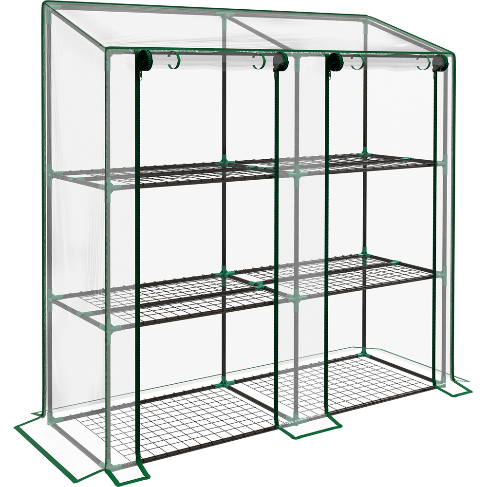 Outsunny 3 Tier Clear 4.6 x 1.5ft Mini Greenhouse Image 1