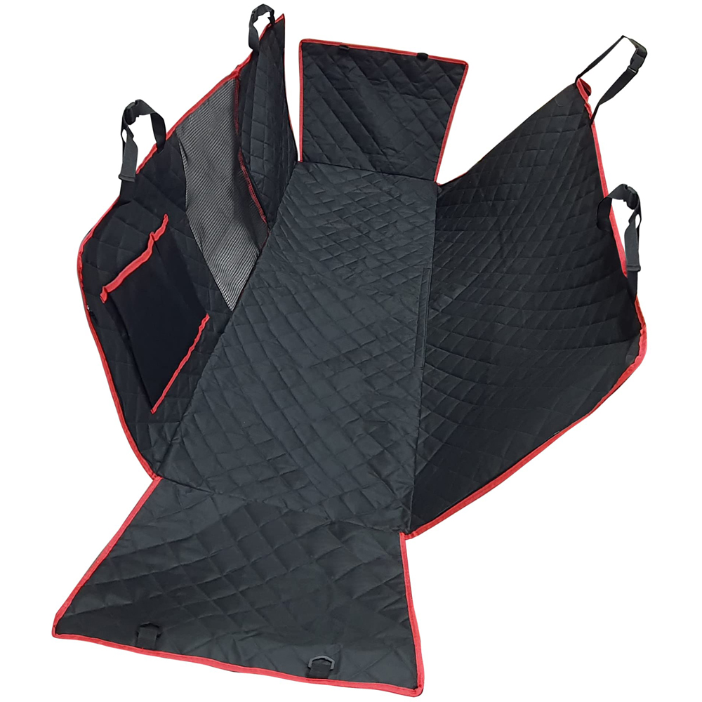 wilko Black and Red Waterproof Dog Car Seat Cover Image 3