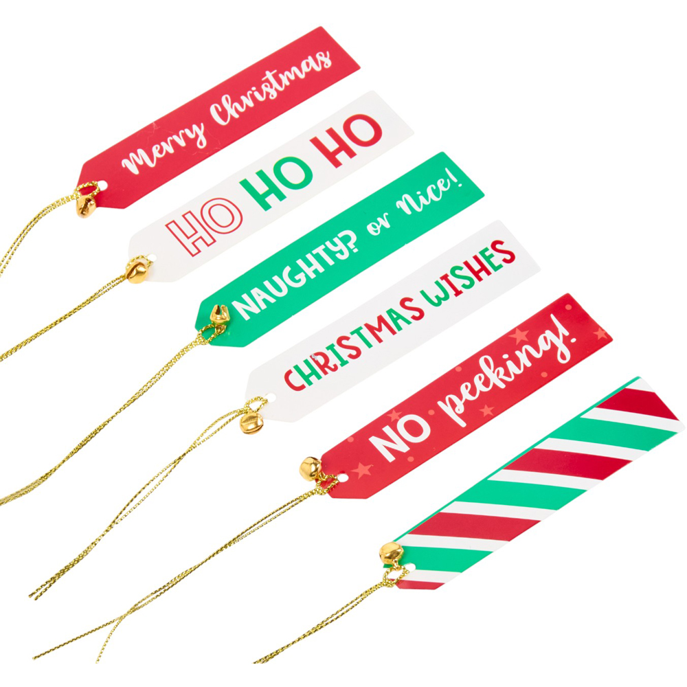 Pack of 12 Candy Cane Luxury Gift Tags Image 2