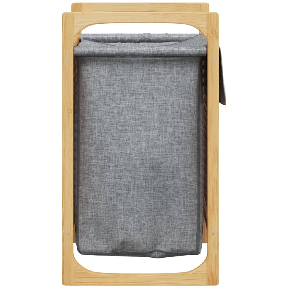 vidaXL Bamboo Laundry Basket with Grey Bag 61 x 40 x 35cm Image 3