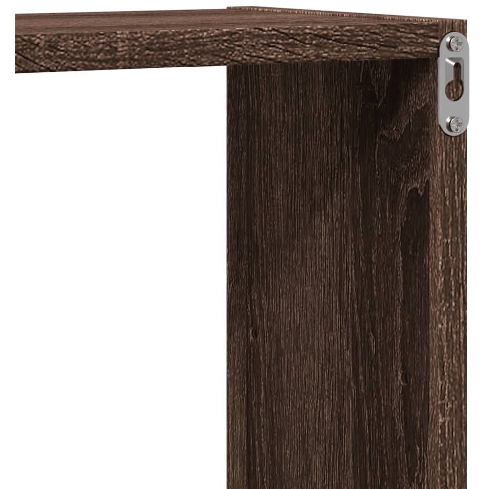 vidaXL 6 Shelf Brown Oak Floating Wall Shelf Image 7