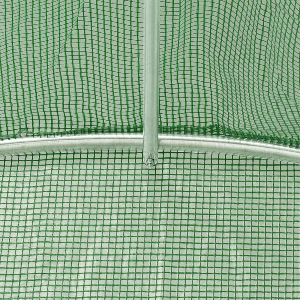 vidaXL Green Polyethylene Galvanised Steel Frame 26.2 x 9.8ft Greenhouse Image 5