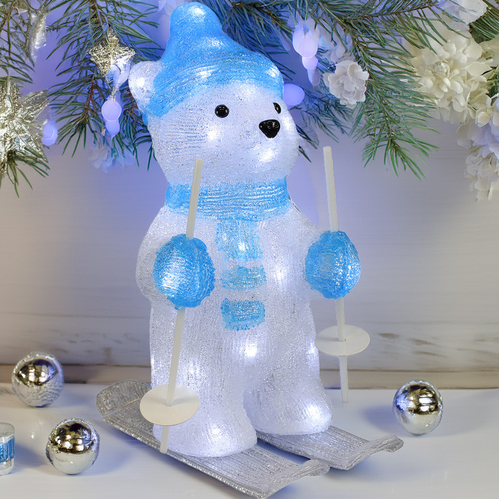Acrylic Skiing Polar Bear Decoration Image 1