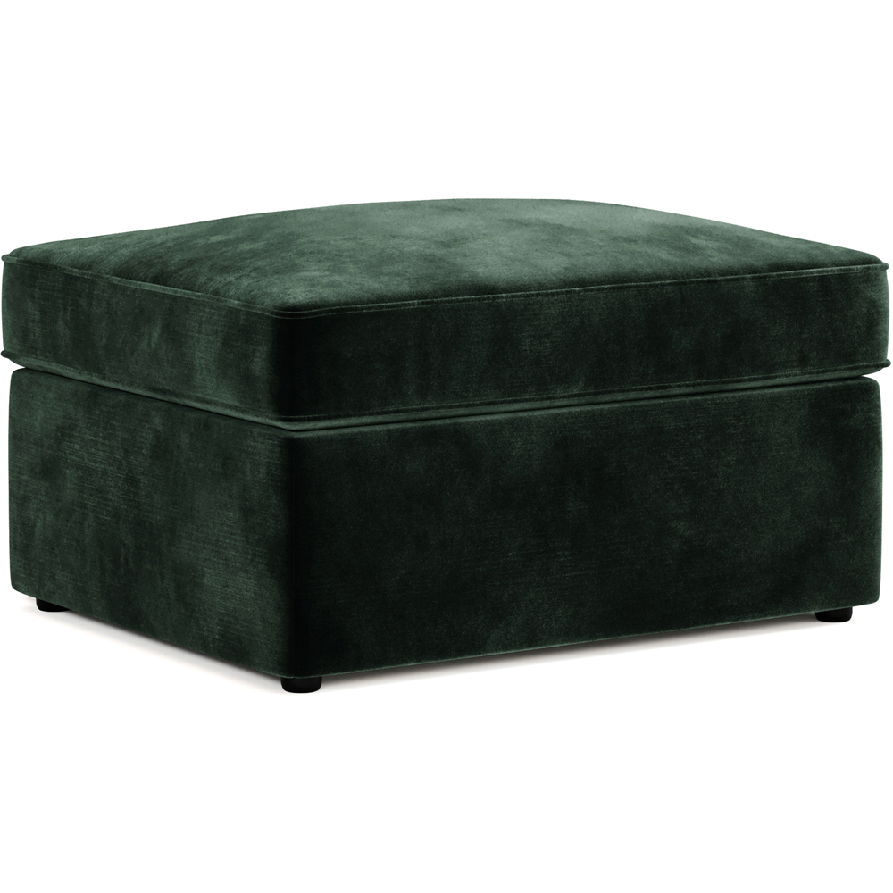 Jay-Be Bottle Green Luxe Velvet Fold-Out Footstool Bed with Comfort Mattress Image 2
